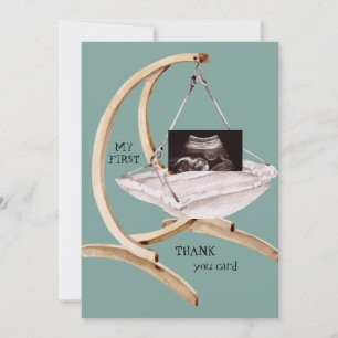 Ultrasound Photo Swing Funny Teal Tack Baby Kort
