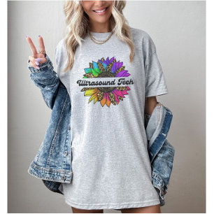 Ultrasound Tech-professument Rainbow Sunblomma T Shirt