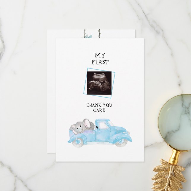 Ultrasound Vintage Lastbil Funny Baby Tack Kort (Fram/Back In Situ)