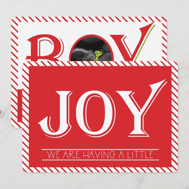 Ultrasoundgender avslöjer fotokortet - enkel pojke inbjudningar (Fram/baksida)