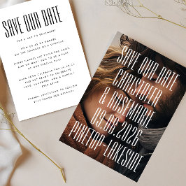 Ultratunn, enkel foto med stor fetstil, Bröllop Spara Datumet