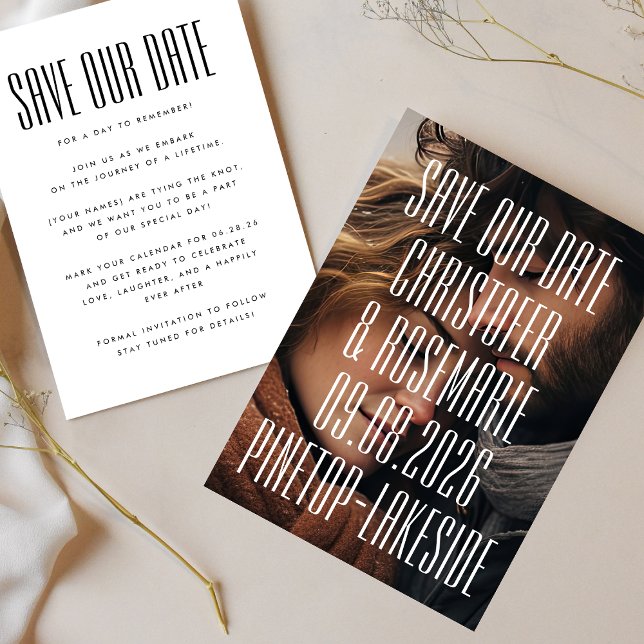 Ultratunn, enkel foto med stor fetstil, Bröllop Spara Datumet (Skapare uppladdad)