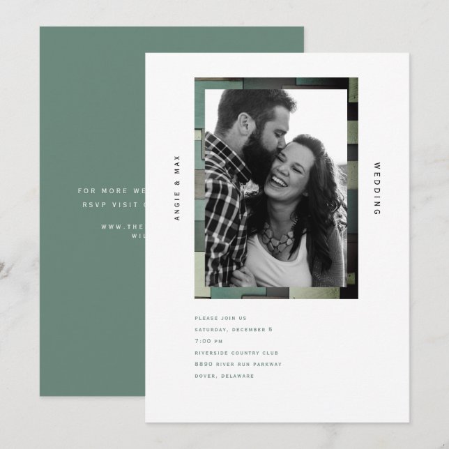 Ultratunn, enkel inbjudan att skicka foto till bär (Fram/baksida)