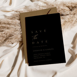 Ultratunn Guld-typografi Spara datum | Inbjudningar