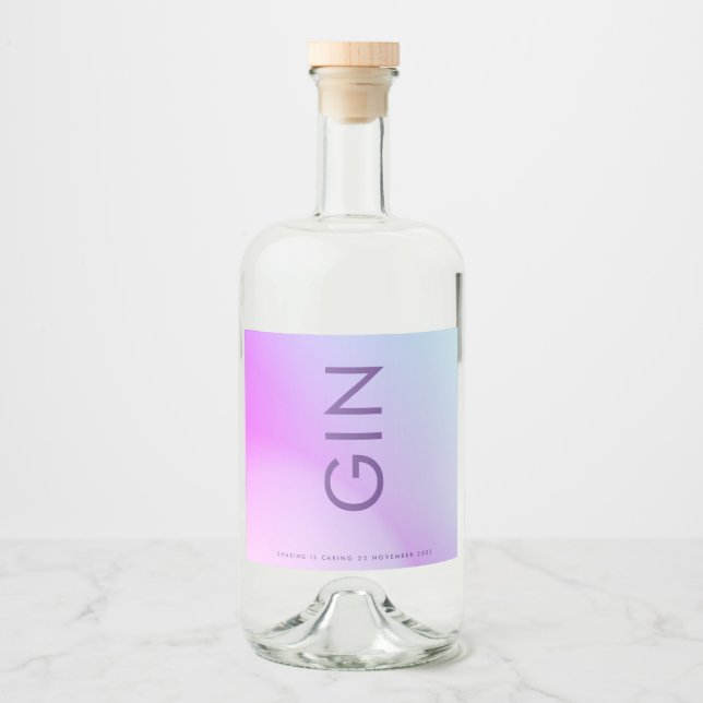 Ultratunn Lila med övertoning under bröllop Spritflaskor Etikett (Framsida)