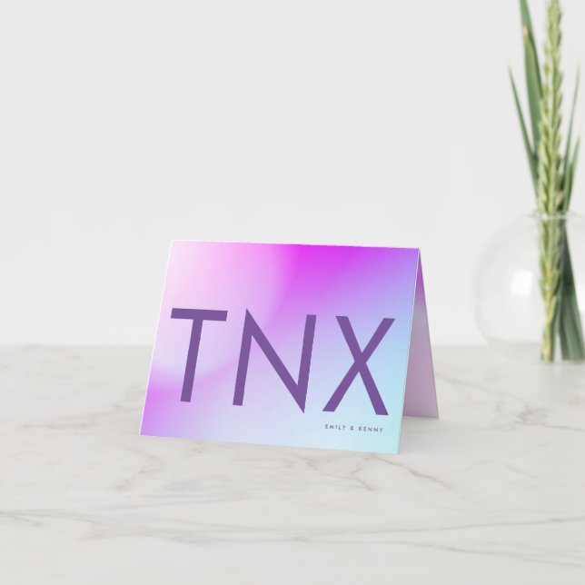 Ultratunn Lila med övertoning under bröllop Tack Kort (Framsida)