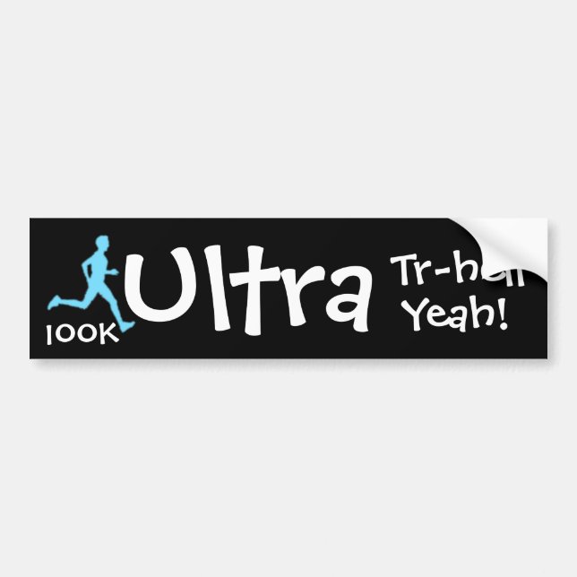 Ultratunn Marathon Bumper Sticker 100 000 Bildekal (Framsidan)