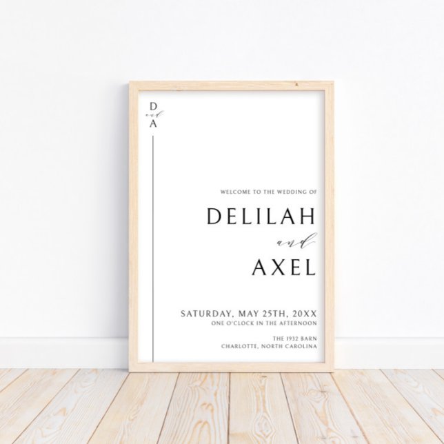 Ultratunn, minimalistisk svartvit budgetsignatur poster (Skapare uppladdad)