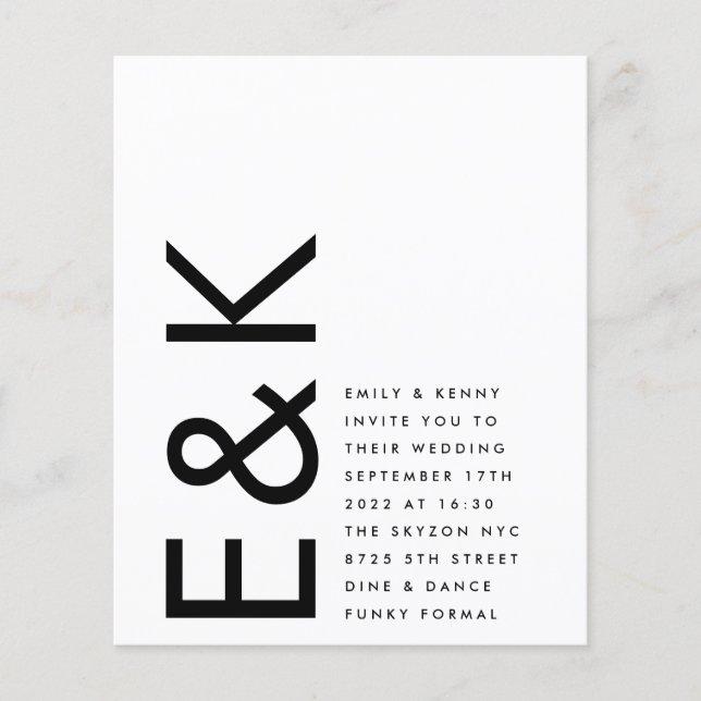 Ultratunn modern budget, djärv Monogram enkel Bröl (Framsida)