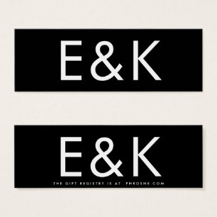 Ultratunn modern, djärv, enkel Monogram-gåva Litet Visitkort