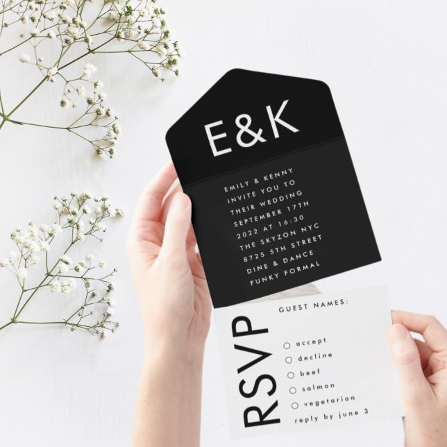 Ultratunn modern, djärv stor monogram enkel Bröllo (Skapare uppladdad)