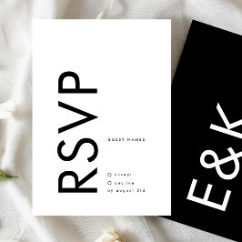 Ultratunn modern, djärv stor monogram enkel Bröllo OSA Kort
