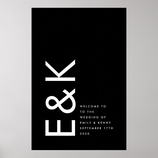 Ultratunn modern, djärv, stor monogram enkel poster (Framsidan)