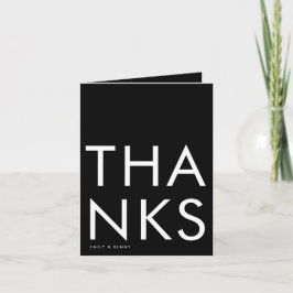 Ultratunn modern, djärv, stor monogram enkel tack kort