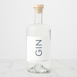 Ultratunn modern, djärv, stor, stor, marin, blå Gi Spritflaskor Etikett