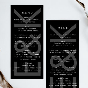 Ultratunn modern enkel, stor, fetstilt monogrammen meny