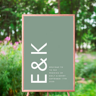 Ultratunn modern, fetstilt stor monogramsbild, Grö Poster