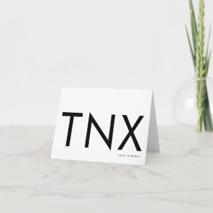 Ultratunn modern, fetstilt stor TNX enkel Tack Kort