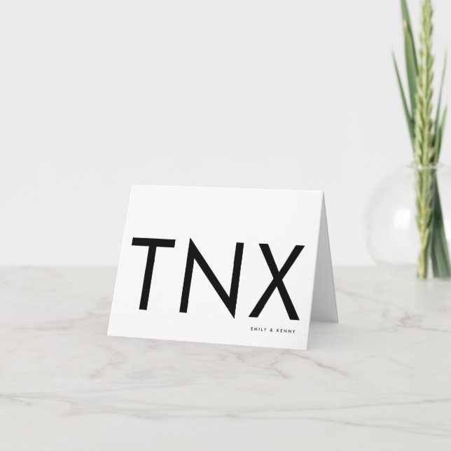 Ultratunn modern, fetstilt stor TNX enkel Tack Kort (Framsida)