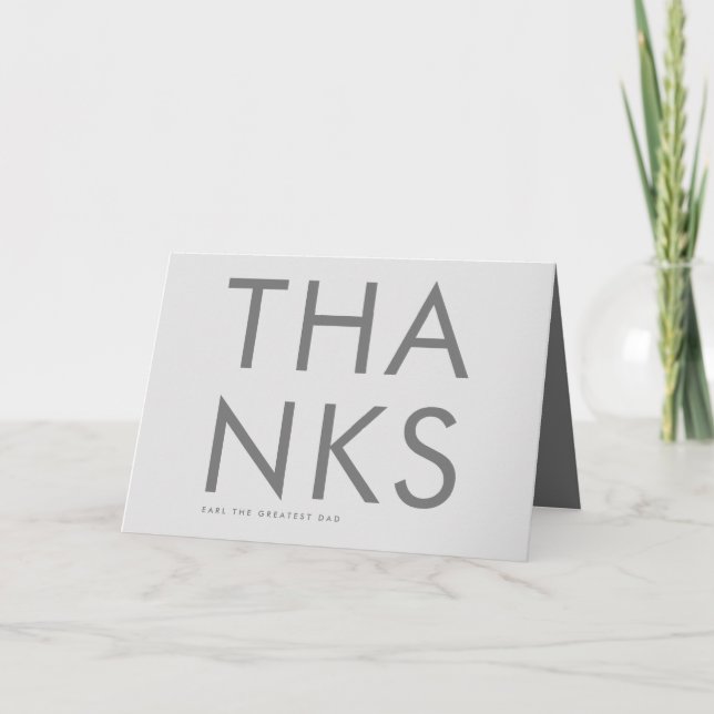 Ultratunn modig Grått Namn Simple Fars dag Kort (Framsida)
