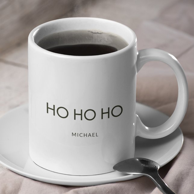 Ultratunn Mörk grönt HO HO HO-Helgdag Kaffemugg (Skapare uppladdad)
