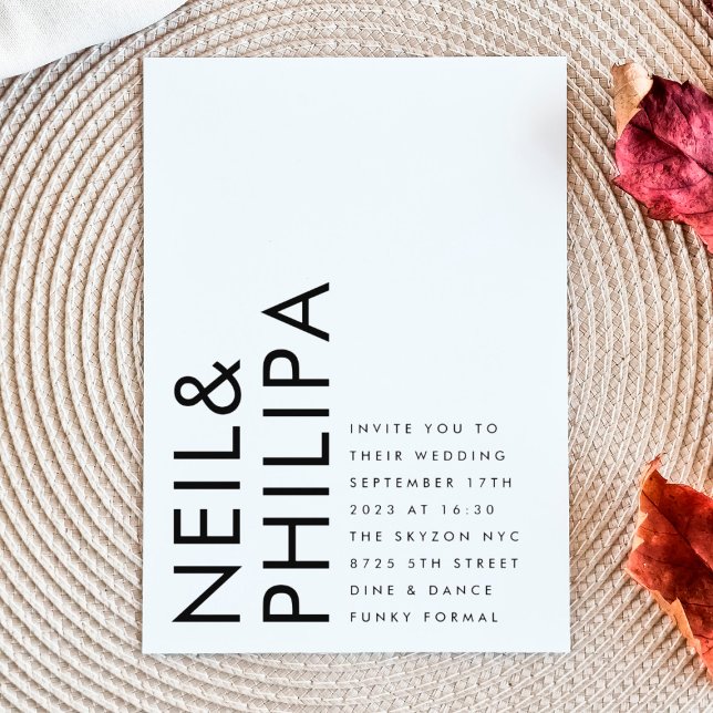 Ultratunn NAMN, fet budget, enkelt Bröllop (5.2pt thickness / 80 lb weight  paper - see suite / collection for more cardstock options)