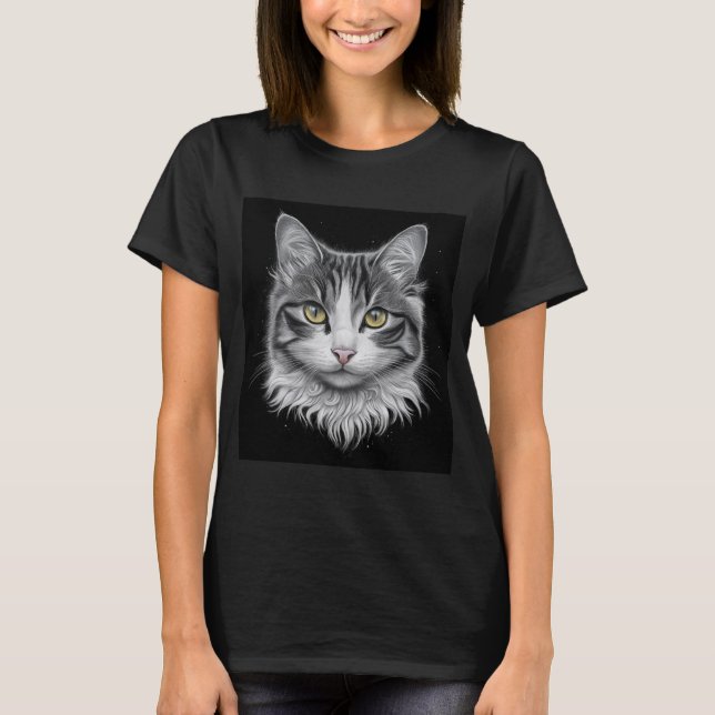 Ultratunn, pennskiss med katt t shirt (Framsida)