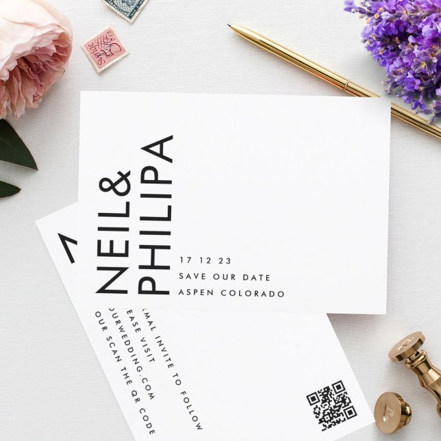 Ultratunn, redigerbar QR-kod, svart, vit Spara Datumet (Skapare uppladdad)