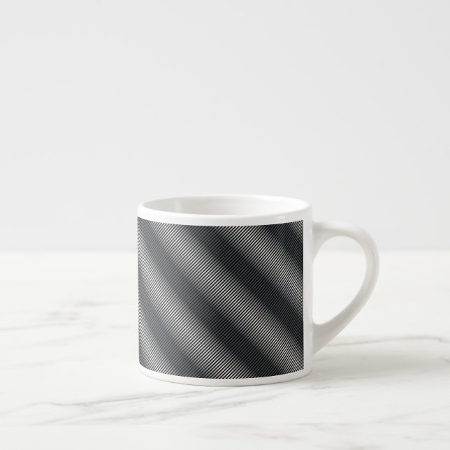 Ultratunn svart och vit gradering Linjer Espressomugg (Höger)