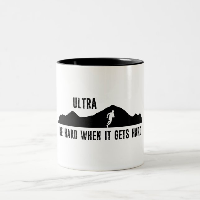 Ultratunn, var hård när det blir svårt Två-Tonad mugg (Center)