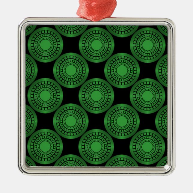Ultratunna kretsar Premium Ornament, Grönt Julgransprydnad Metall (Framsidan)