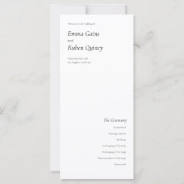 Ultratunna, svart och vitt Bröllopsprogram