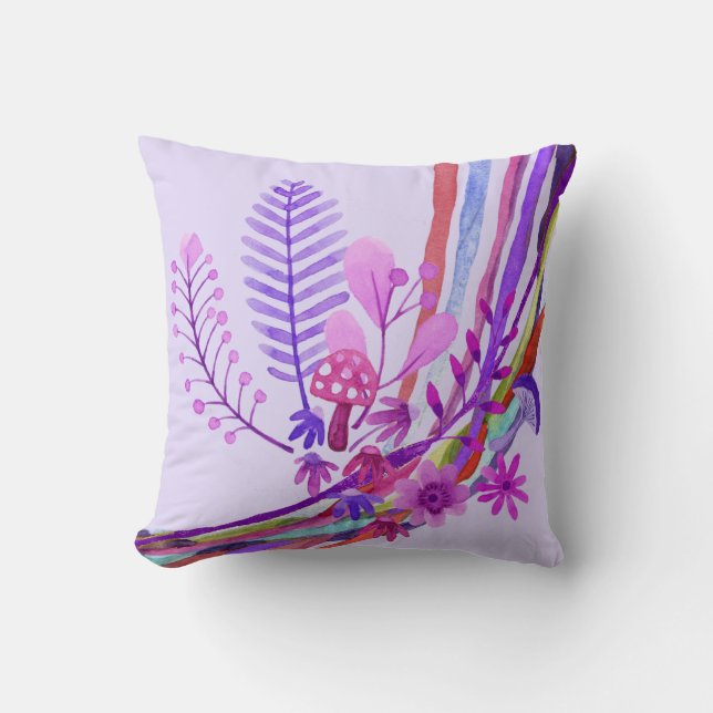 Ultraviolet Abstrakt Blommigt Pillow Kudde (Framsida)