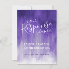 Ultraviolet abstrakt modern art bröllop svarar OSA Inbjudningar