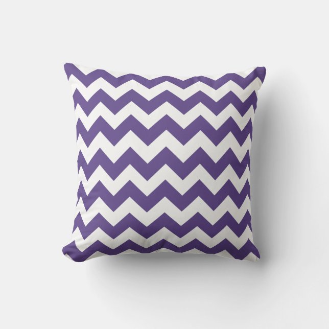 Ultraviolet Chevron och White Rand Pillow Kudde (Framsida)