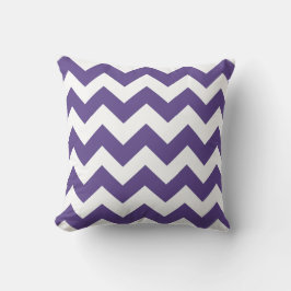 Ultraviolet och White Chevron Rand Pillow Kudde