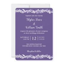 Ultraviolett Bröllop enkel Lila och vit