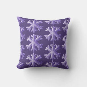Ultraviolett fluffigt Snowflakemönster Kudde