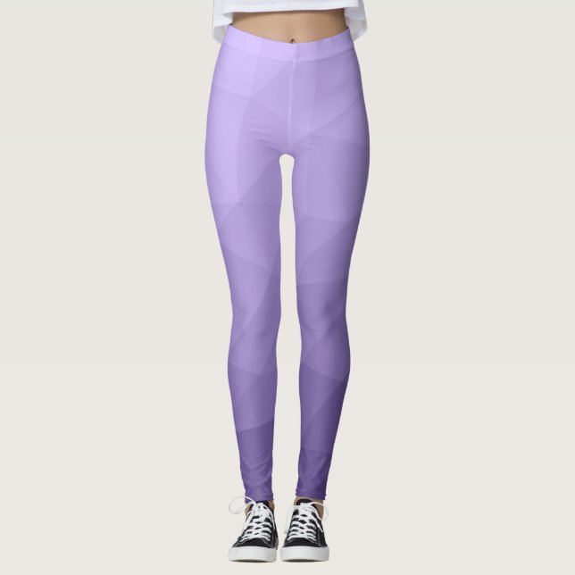 Ultraviolett lila, geometriskt nät mönster leggings (Framsida)