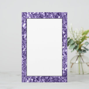 Ultraviolett lila glitter-miniatyrdiagram brevpapper