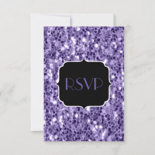 Ultraviolett lila glitter-miniatyrdiagram Sweet 16 OSA Kort