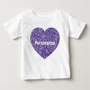 Ultraviolett lila-gnistor Heart Personalize T Shirt