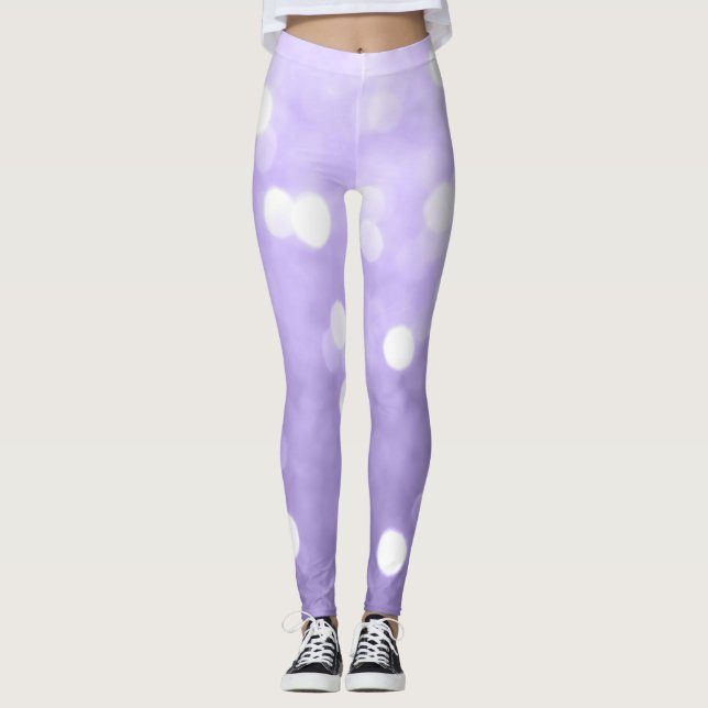 Ultraviolett lila med gnidig bokeh-Abstrakt Leggings (Framsida)