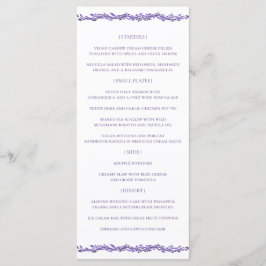 Ultraviolett lila Woodsy Wedding Reception Ultra V Meny