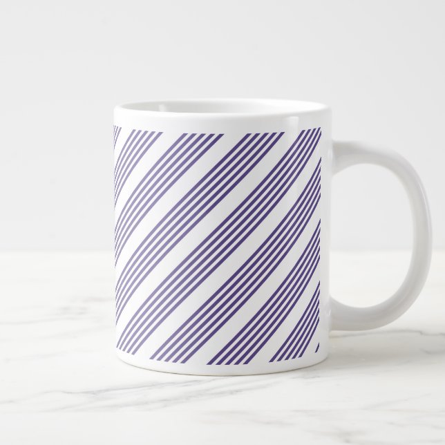 Ultraviolett och vit fem rand mönster jumbo mugg (Höger)