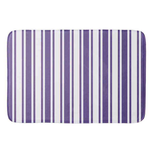 Ultraviolett och vitt kandy rand badrumsmatta (Framsidan)