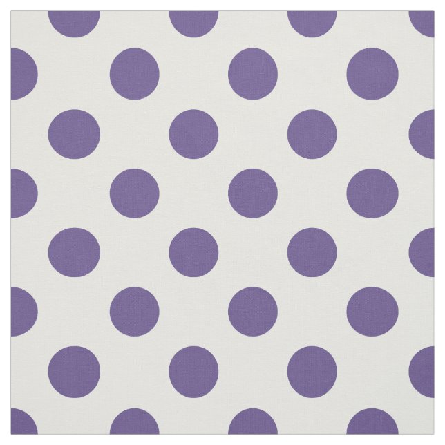 Ultraviolett polka dots på vit tyg (Provkarta)