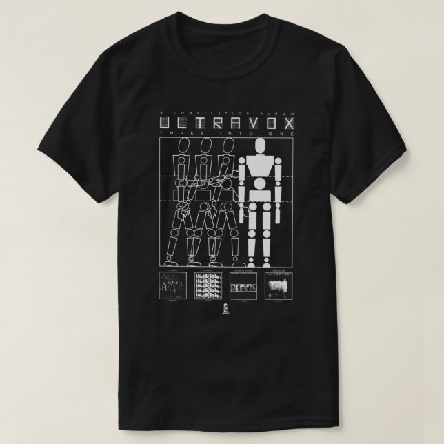 ULTRAVOX - TRE TILL EN klassisk T-Shirt (Design framsida)