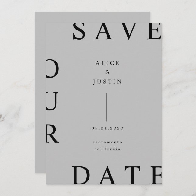 Ultrmodern layout Spara datum Inbjudningar (Fram/baksida)