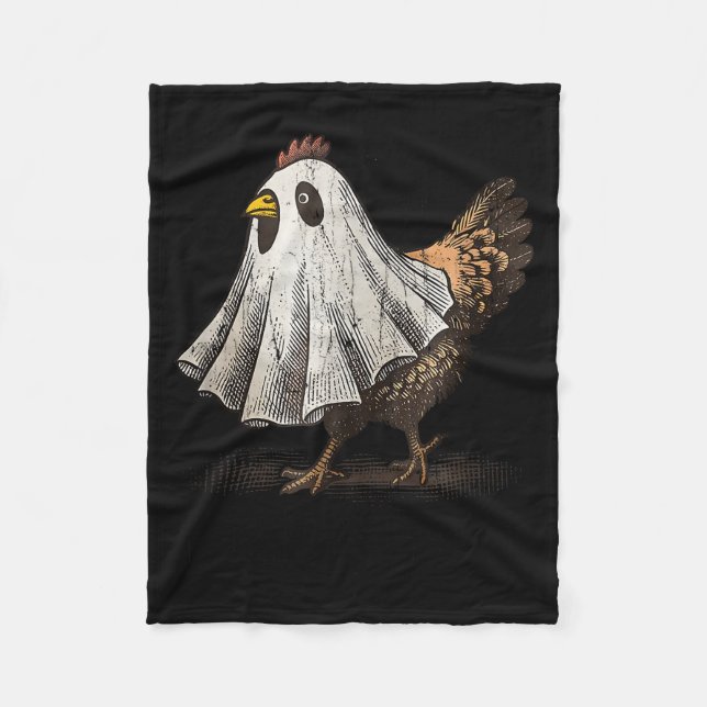 Ultrygeist Chicken, Chicken Ghost, Funny Halloween Fleecefilt (Framsidan)